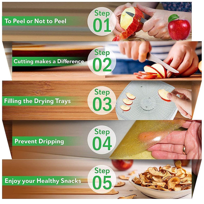 TECHNOWAYS SOLUTION Electric Food Dehydrator with 5 Stackable Tray|Fruit Dryer Machine Home|Vegetable,Flower,Meat Beef Jerky Drying (White) - Image 3