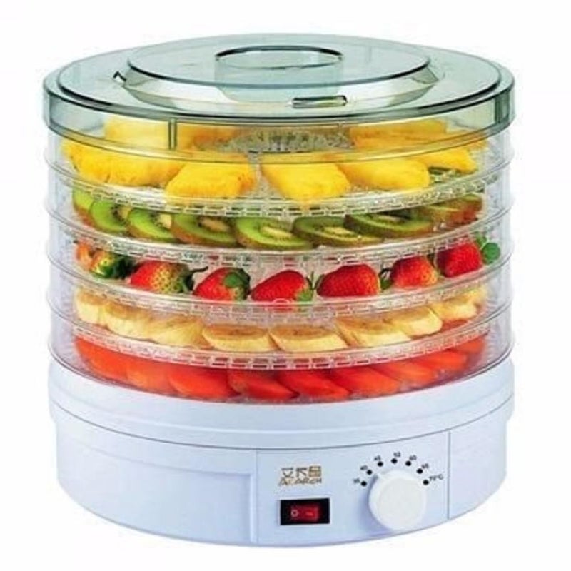 TECHNOWAYS SOLUTION Electric Food Dehydrator with 5 Stackable Tray|Fruit Dryer Machine Home|Vegetable,Flower,Meat Beef Jerky Drying (White) - Image 1