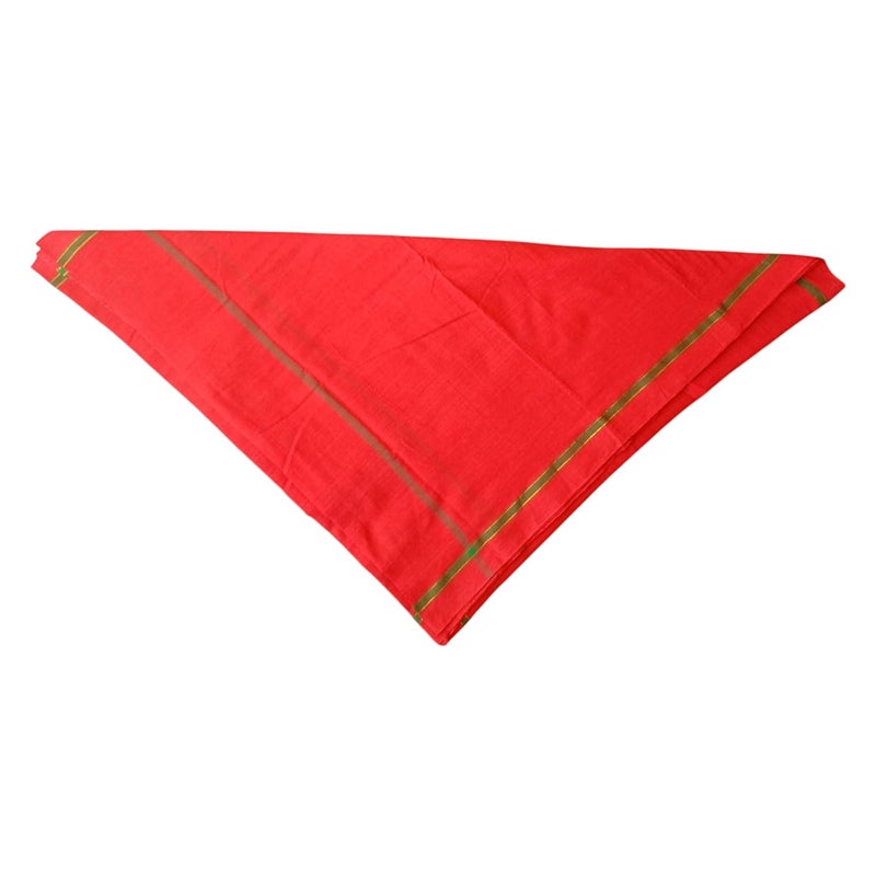 Cotton gamchaTowelPure Cottonnagpuri Style Traditional Handloom Towle for puja Ram lala gamcha angochha BathfaceHairHandSport bhagwa Traditional Thalpati Border Pack of 1 Red 1 - Image 5