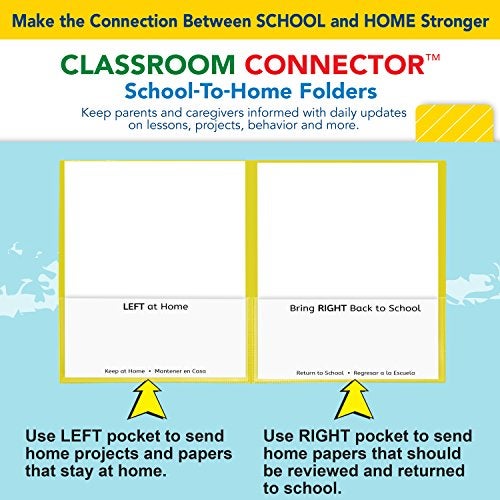 C-Line Classroom Connector School-to-Home Folders, Yellow, 25 per Box (32006) - Image 5