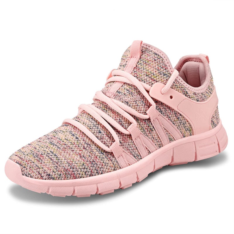 INZCOU Running Shoes Lightweight Tennis Shoes Non Slip Gym Workout Shoes Breathable Mesh Walking Sneakers Starry Pink 7women / 6men - Image 3