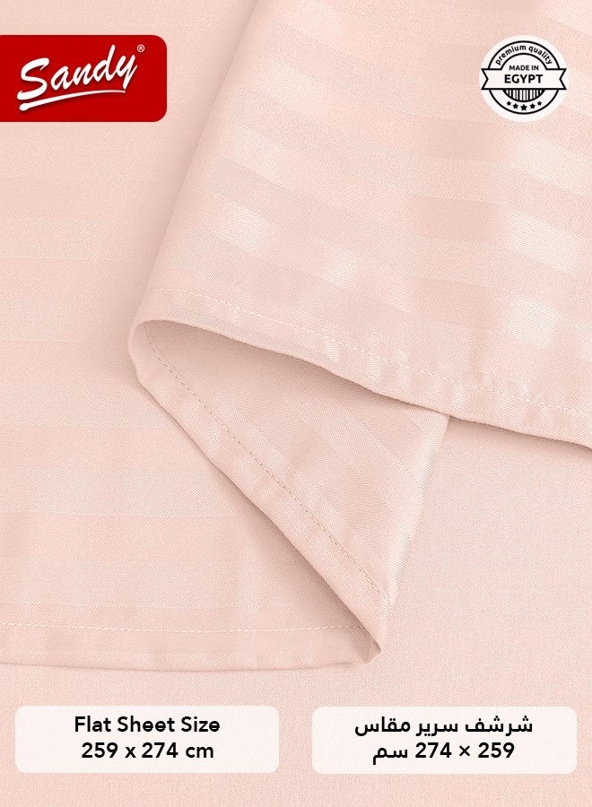 ساندي طقم مفرش فندقي قطن 100% نفرين، 5 قطع، يناسب سرير مزدوج 200×200 سم، ناعم وبارد ومريح، 100% قطن مصري 250 غرزة، لحاف بحشوة ثابتة كينج 240×260 سم، خربزي - Image 4
