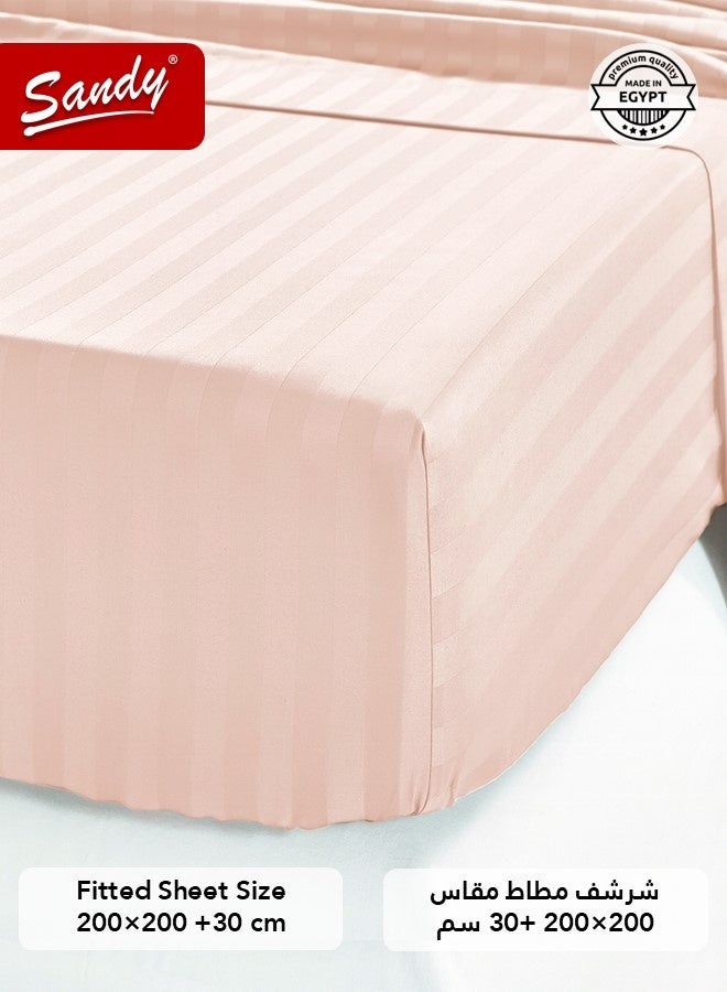 ساندي طقم مفرش فندقي قطن 100% نفرين، 5 قطع، يناسب سرير مزدوج 200×200 سم، ناعم وبارد ومريح، 100% قطن مصري 250 غرزة، لحاف بحشوة ثابتة كينج 240×260 سم، خربزي - Image 5