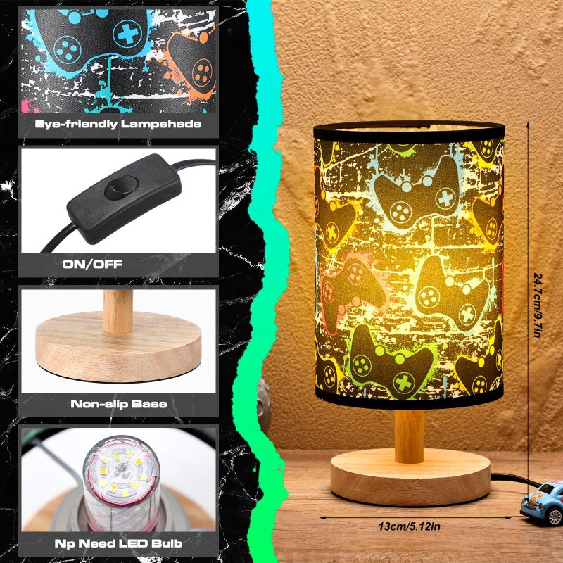 Glooglitter Video Game Table Lamp for Gifts 3 Colors Dimmable Lights 9.72 x 5.12 Inch Night Light Bedside DecLamps Oration for Bedroom Desk Birthday Gifts for Home Decor - Image 3
