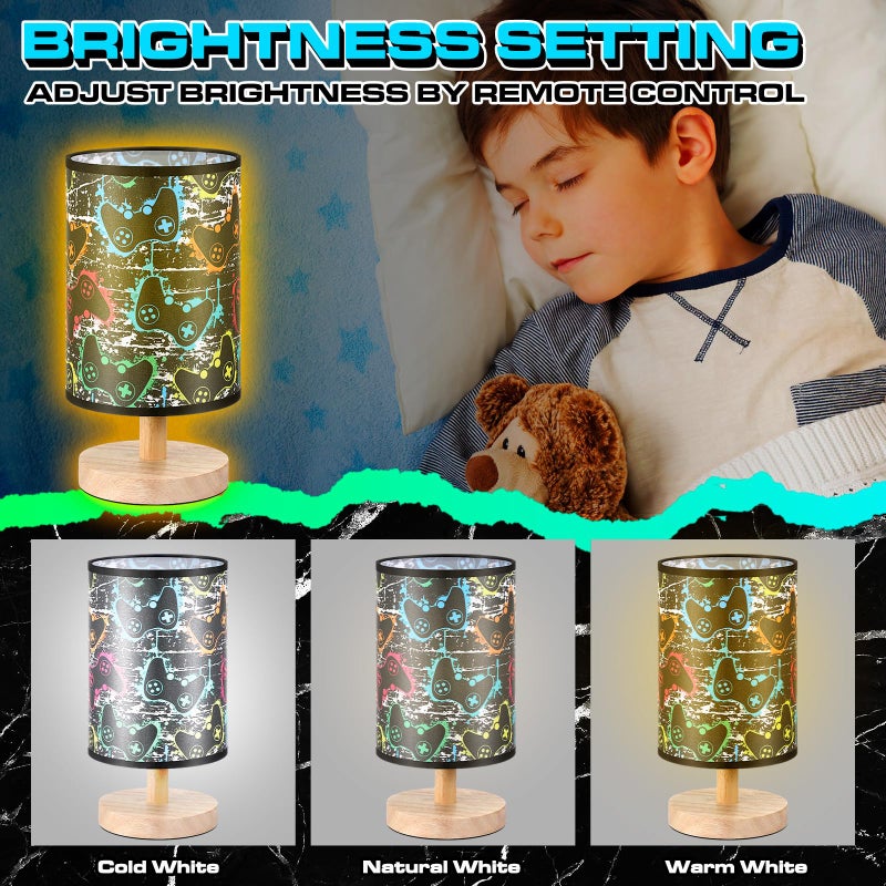 Glooglitter Video Game Table Lamp for Gifts 3 Colors Dimmable Lights 9.72 x 5.12 Inch Night Light Bedside DecLamps Oration for Bedroom Desk Birthday Gifts for Home Decor - Image 2