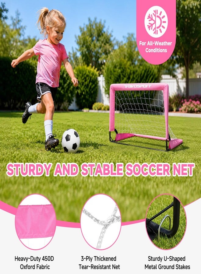 VAVOSPORT Mini Toddler Soccer Goal Set, 2 Pack 2x1.5 ft Soccer Goals for Backyard - Image 4