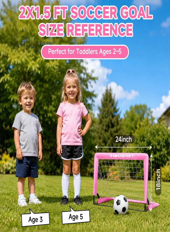 VAVOSPORT Mini Toddler Soccer Goal Set, 2 Pack 2x1.5 ft Soccer Goals for Backyard - Image 3