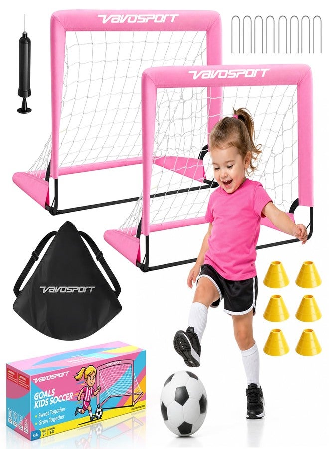 VAVOSPORT Mini Toddler Soccer Goal Set, 2 Pack 2x1.5 ft Soccer Goals for Backyard - Image 1