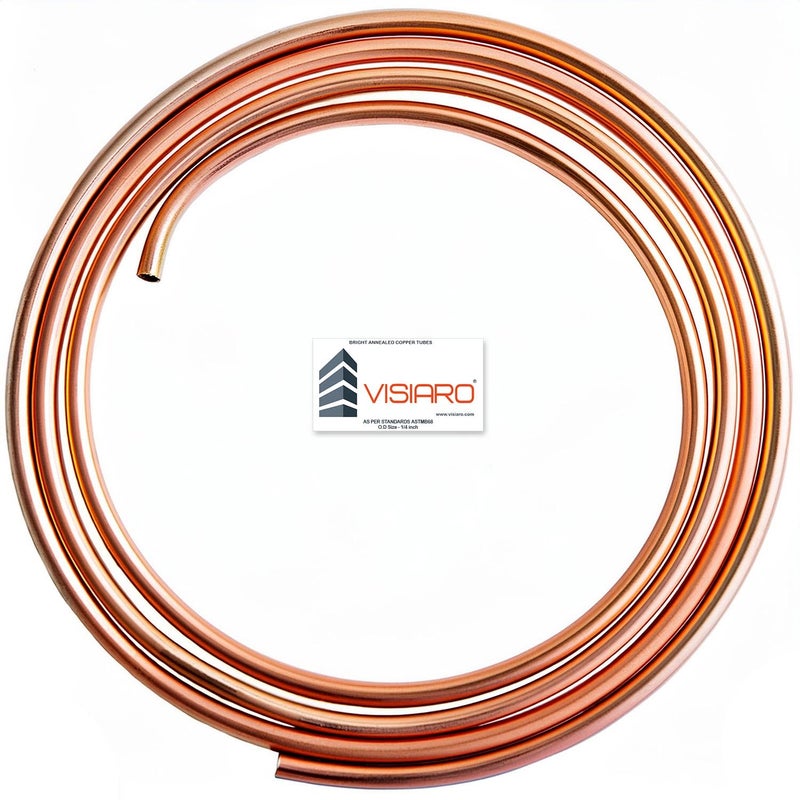 Visiaro Pure Soft Copper Tube, 3mtr, Outer Dia 1/4 inch, Wall Thickness 24 swg, 99.9% Purity, Industrial Metal, Seamless Pipe for Air Conditioning, Refrigeration, Plumbing Systems and DIY Projects - Image 5