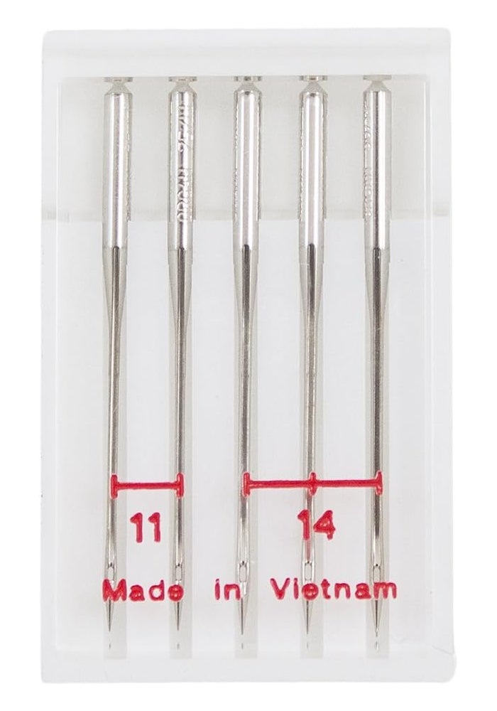 Janome Assorted Serger Needles Set - Sizes 11 and 14, 5 Needles Total