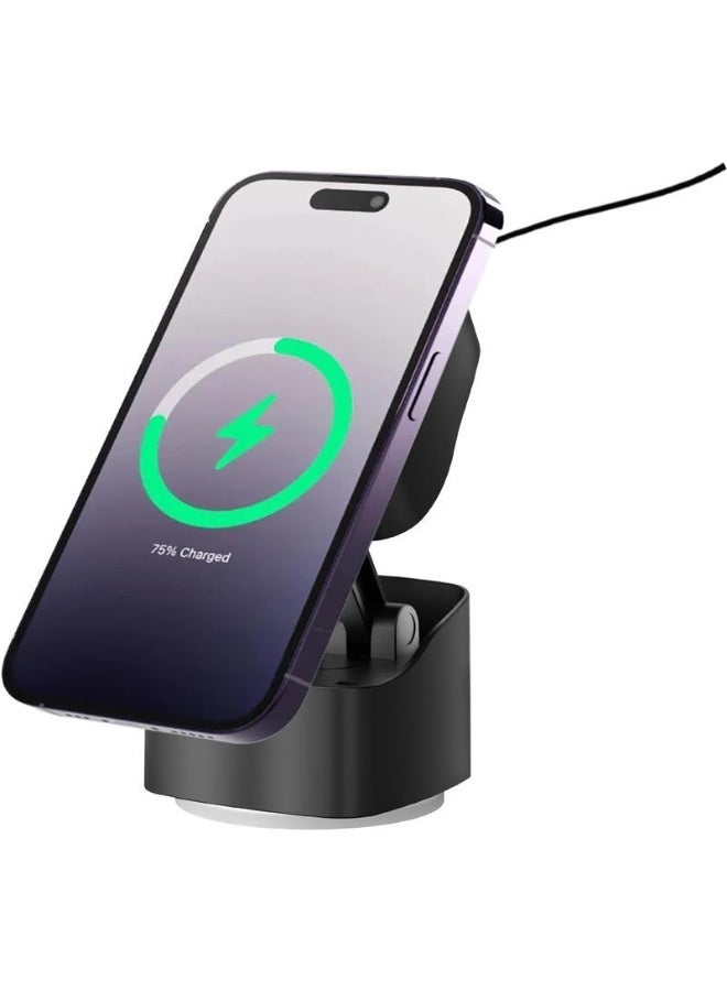 giftology VIRTON - Giftology Magnetic Car Phone Holder and 15W Wireless Charger - Black - Image 4