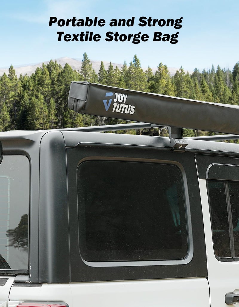 JOYTUTUS Vehicle Awning 4.6'x6.6' Roof Rack Pull-Out Sun Shade UV50+, Weatherproof 4x4 Side Awning for Camping, Car Sunshade with Adjustable Hardware, Quick Set-up, SUV/Truck/Van/Jeep - Image 5
