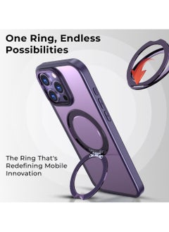 glassology iPhone 16 Pro Max 360° Rotate Ring Stand MagSafe Case Shockproof Wireless Charging Compatible Adjustable Kickstand (Purple)  - Image 2