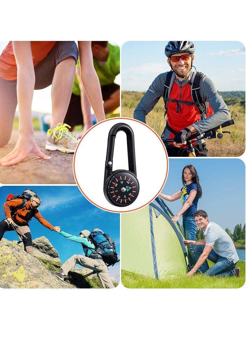 Generic Compass Keychain for Kids, Adventure Camping Small Keychain Belt Clips With Holes Compass Metal Buckle Keychain Outdoor, Project Prizes for Hiking, Camping Party Favors (32 Pcs, 8 Colors) - Image 4