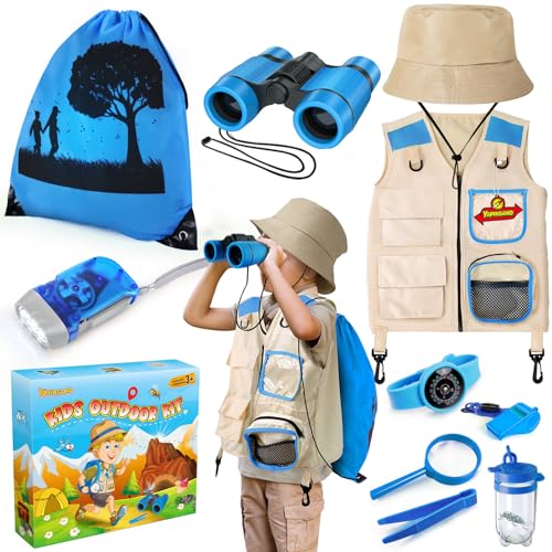 YOPINSAND Kids Explorer Kit Bug Catcher Kit Kids Camping Gear Outdoor Exploration Set with Vest Hat Backpack Ideal Outdoor Camping Adventure Toys for Boys Girls - Image 1