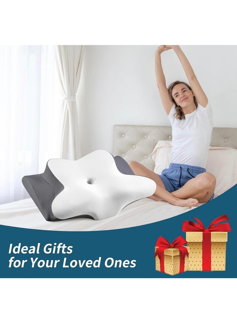 بي كير  وسادة فوم جيل (Memory Foam) بـ غطاء أبيض وجوانب رمادية (ZT-4006-2) - Image 4