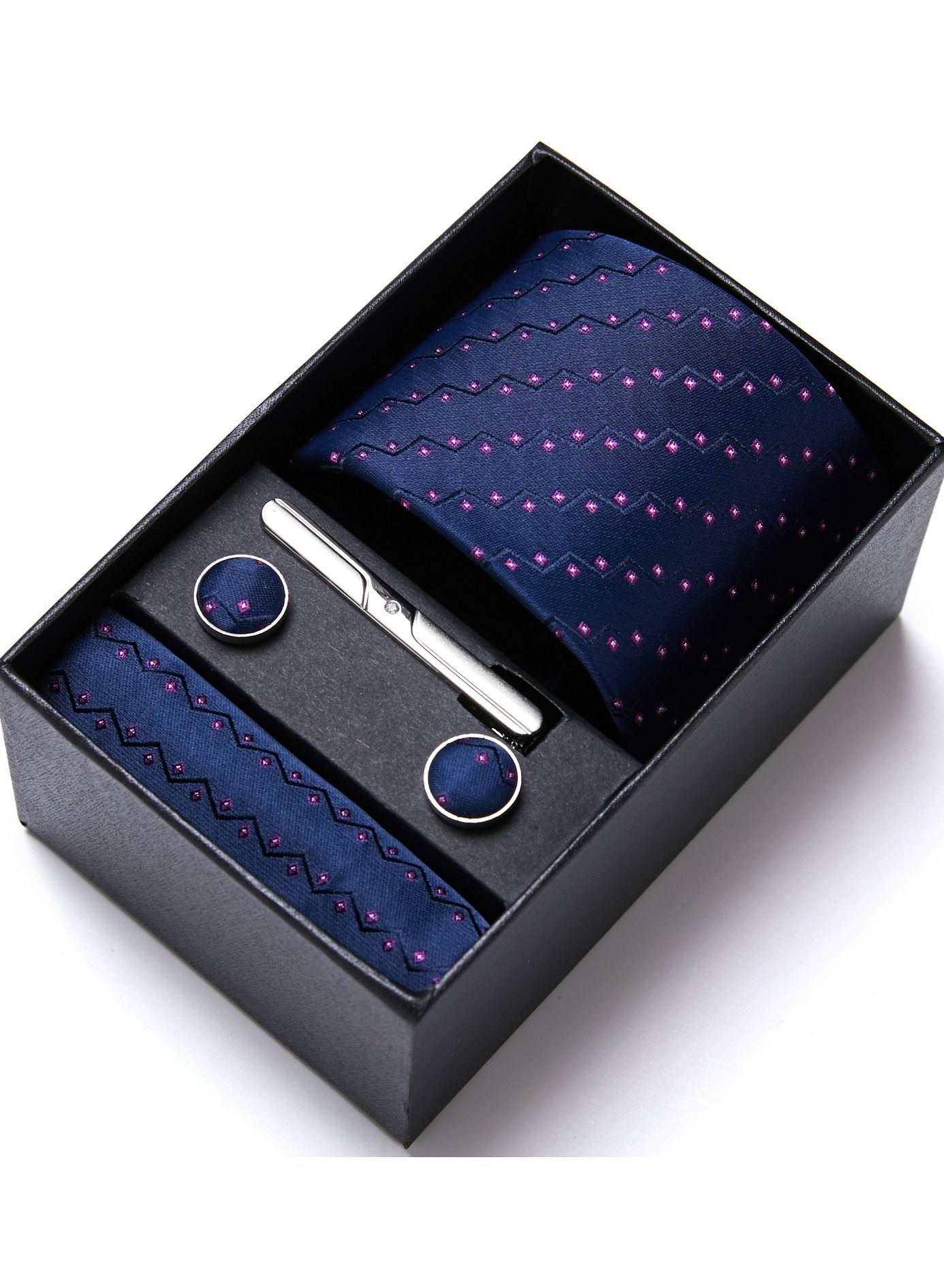 Fashionable Polka Dot Pattern Necktie Suit Gift Box Set
