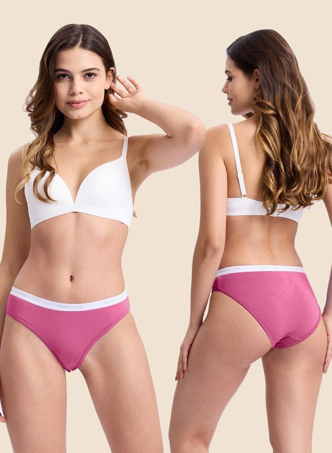 BAMBOO COOL Womens Underwear Soft Bikini High Cut Panties Stretch Moisture Wicking Panties for Women, 5-Pack - Image 2