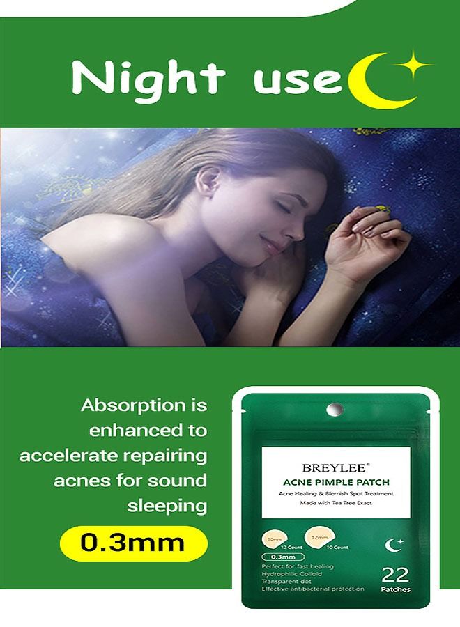 Breylee 22 Piece Invisible Acne Treatment Pimple Patch Set Clear Night Use - Image 3