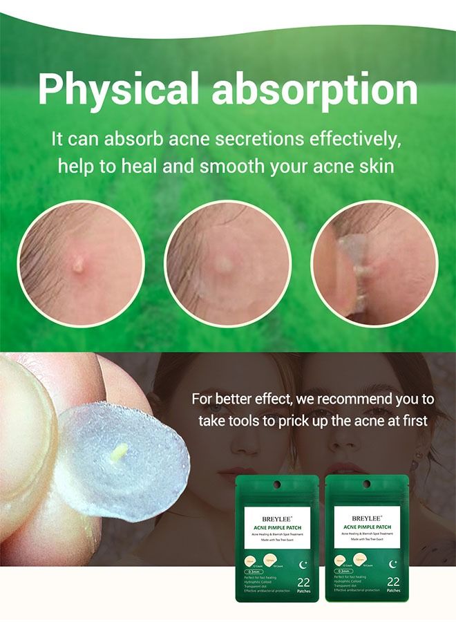 Breylee 22 Piece Invisible Acne Treatment Pimple Patch Set Clear Night Use - Image 2