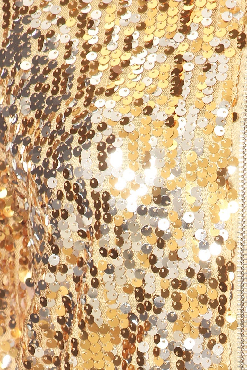 Anna-Kaci Womens Sequin Jacket Bomber Coat 1989 Slitter Outfit For Concert Party, Gold, Small - Image 5