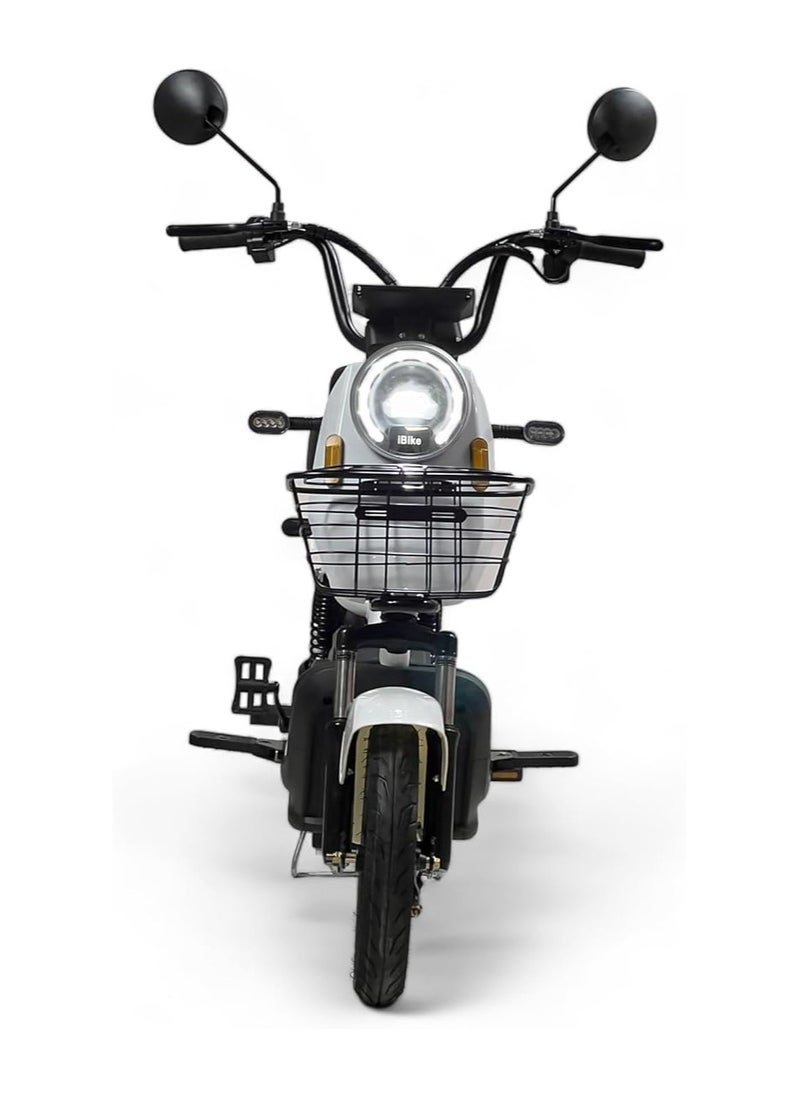 Electric Kick Scooter V24, Max Speed 47 KM/H Range 30 KM 48V With 4 Batteries, Double 2 Seats With Front Basket, 14" Suv Off-Road Design With SUSpintions, Electric Scooter With Pedals, White