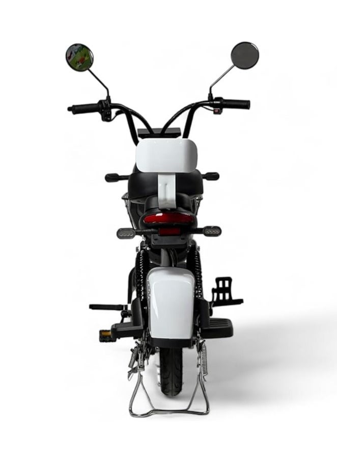 Electric Kick Scooter V24, Max Speed 47 KM/H Range 30 KM 48V With 4 Batteries, Double 2 Seats With Front Basket, 14" Suv Off-Road Design With SUSpintions, Electric Scooter With Pedals, White