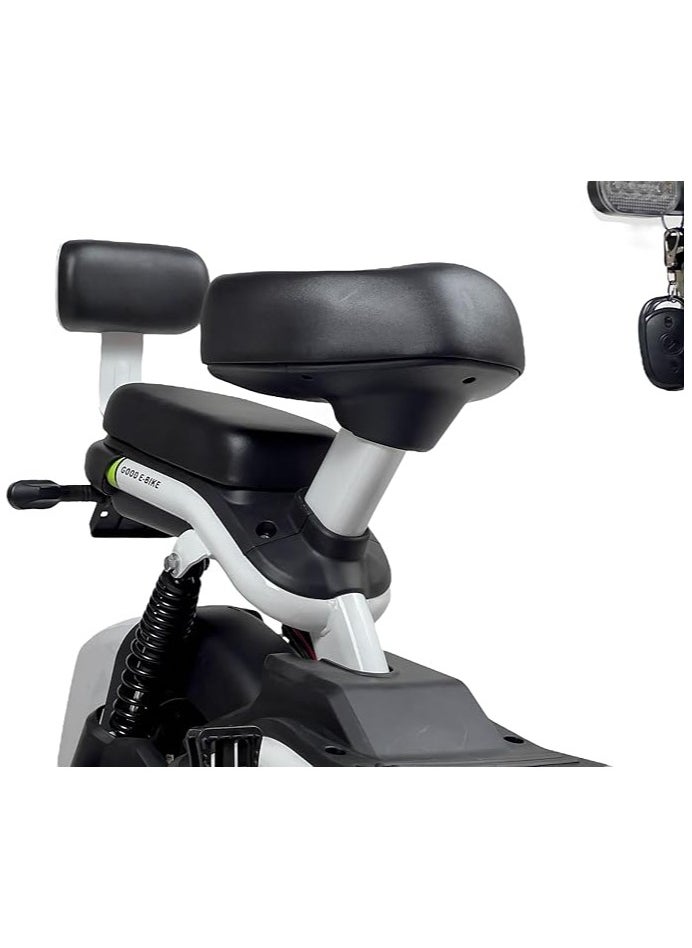 Electric Kick Scooter V24, Max Speed 47 KM/H Range 30 KM 48V With 4 Batteries, Double 2 Seats With Front Basket, 14" Suv Off-Road Design With SUSpintions, Electric Scooter With Pedals, White