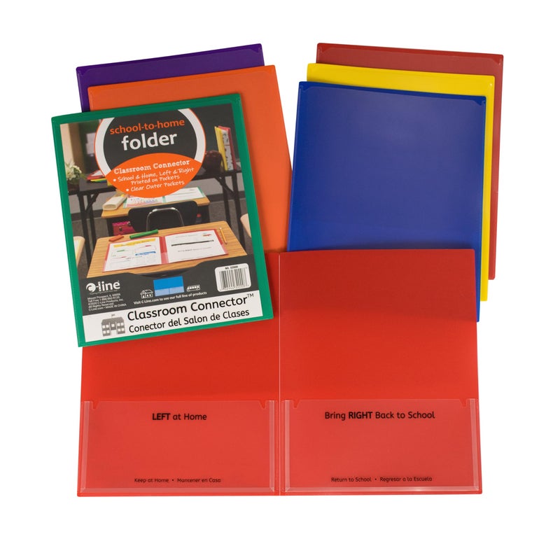CLine Classroom Connector SchooltoHome Folders Assorted Colors 36 per Box 3200036