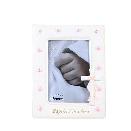 Roman Giftware Inc., Sacraments, Baptism & Christening, 7" H Baptism Girl Frame 3.5X5,Religious, Inspirational, Durable (5x1x7) - Image 1