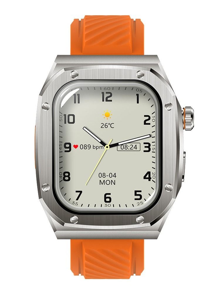 JOYFOCUS - Full-Touch Smartwatch 2.1 Inch Display, Built-In GPS+NFC, Bluetooth Fitness Mode Orange with an Additional Band and Charger - Image 1