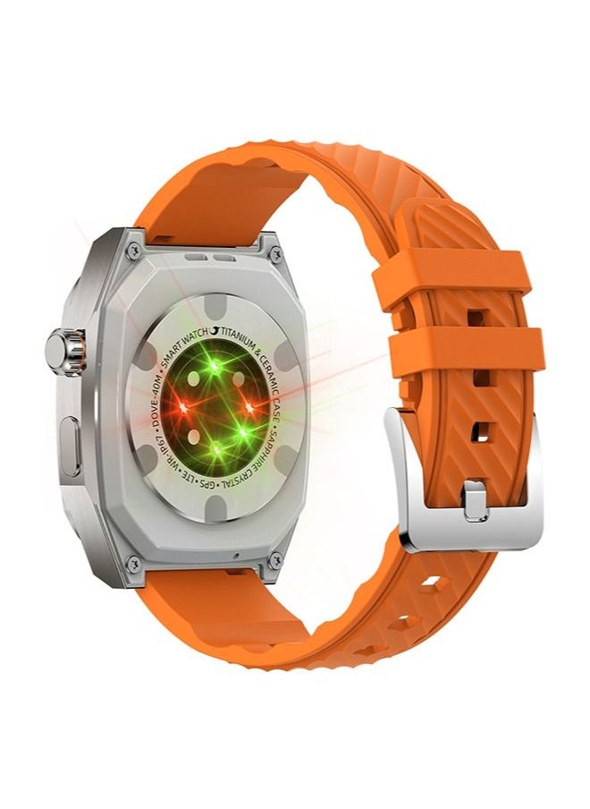 JOYFOCUS - Full-Touch Smartwatch 2.1 Inch Display, Built-In GPS+NFC, Bluetooth Fitness Mode Orange with an Additional Band and Charger - Image 1