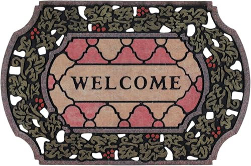 CHICHIC Entrance Door Mat Large 24 x 36 Inch Entry Way Doormat Front Door Rugs Outdoors Heavy Duty Welcome Mat Non Slip Rubber Back Low Profile for Garage, Patio, High Traffic Area, Small Flower - Image 1