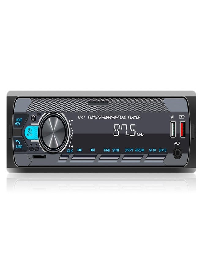 SIXWIN Single Din Car Stereo with Bluetooth 5.0 Hands Free Calling Voice Control Car Stereo FM Radio Car Mp3 Player USB AUX Port Audio Recording Car Audio System Car Audio Receivers - Image 1