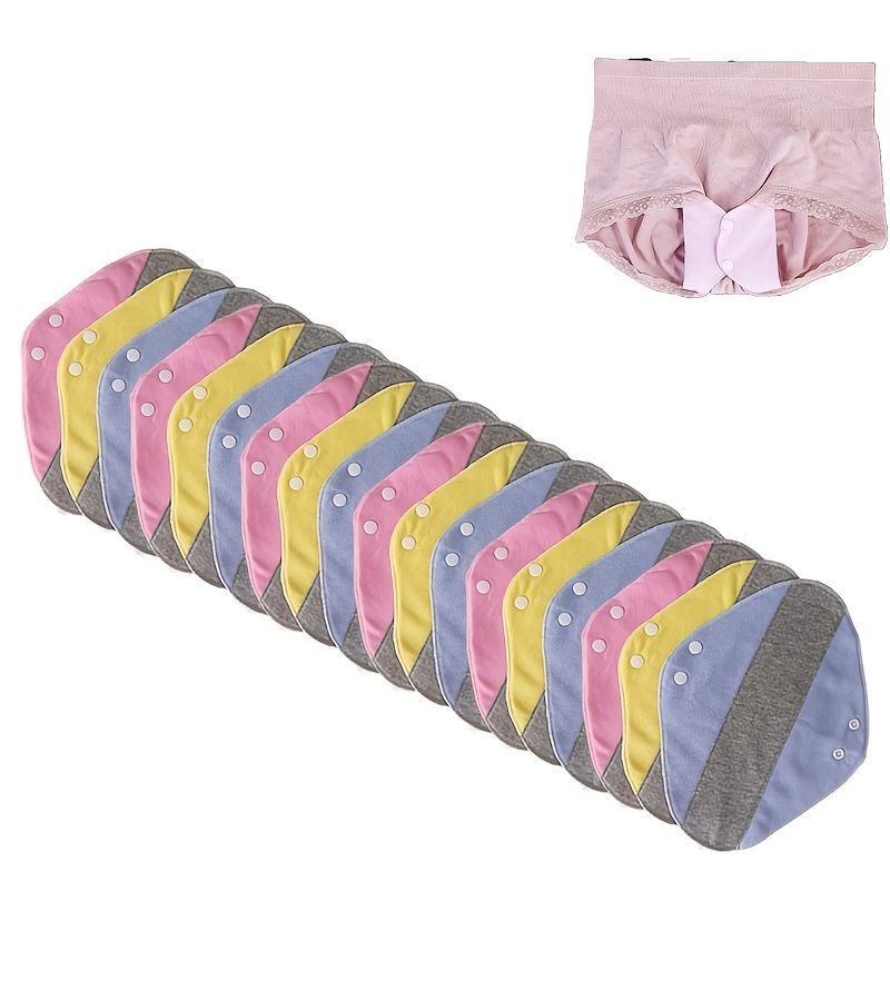 18pcs Large Reusable Washable Pads 10.63 X 8.27inch Thin Soft Non Leakage Women Elderly Night Daily Use Random Color - Image 5