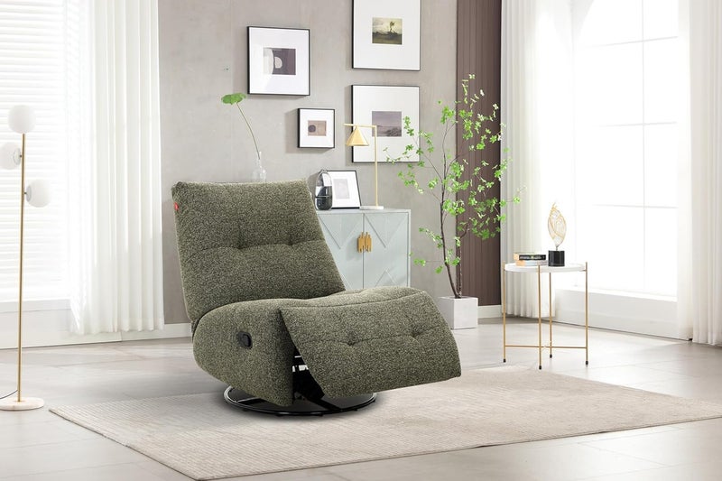 التيس كرسي استرخاء هزاز ودوار (زيتي) | Glider & Swivel Recliner Chair (Green) - Image 3