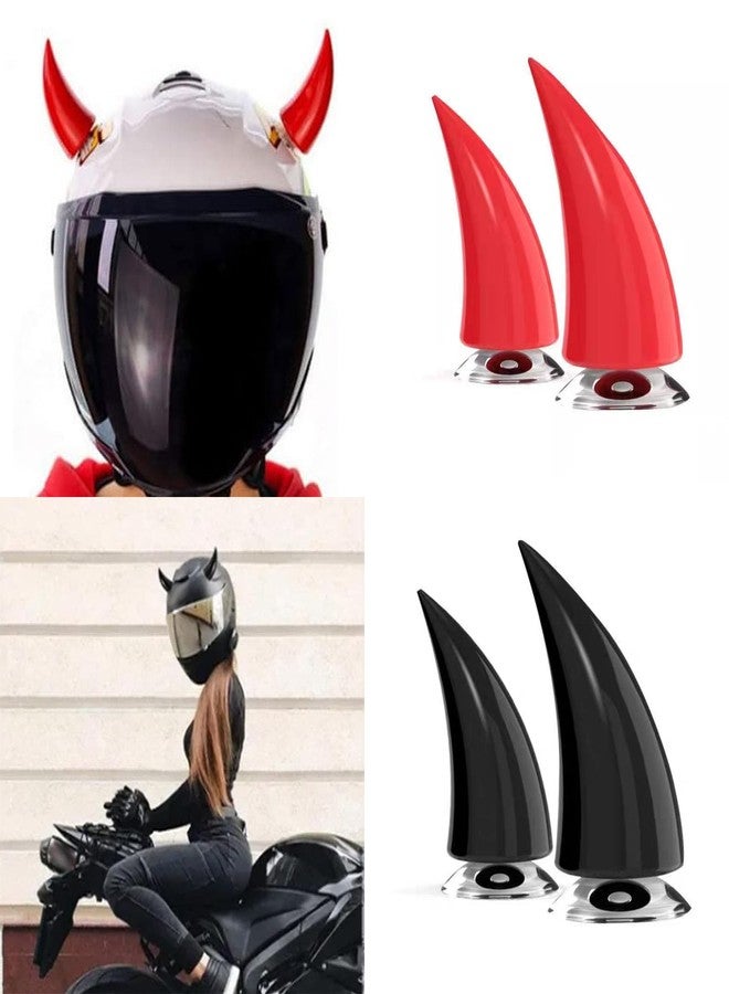 CHPINGN Motorcycle Horn Devil Horns,Motorcycle Helmet Accessories,Bike Helmet, Ski Accessories(Helmet Not Included) (Red 1) - Image 3