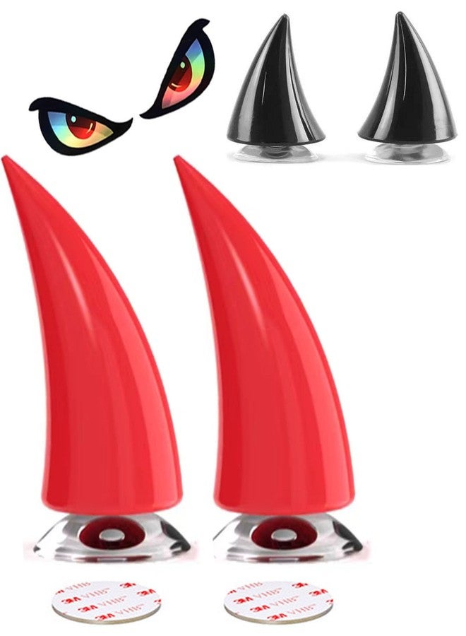 CHPINGN Motorcycle Horn Devil Horns,Motorcycle Helmet Accessories,Bike Helmet, Ski Accessories(Helmet Not Included) (Red 1) - Image 1