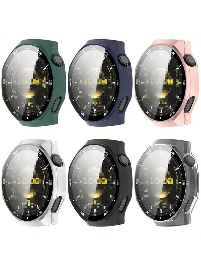 Pink Smartwatch Case With Tempered Glass Full Screen Protector For Watch GT6 Pro 46mm With Markers Bumper Durable High Quality Build Sleek Design - Image 3