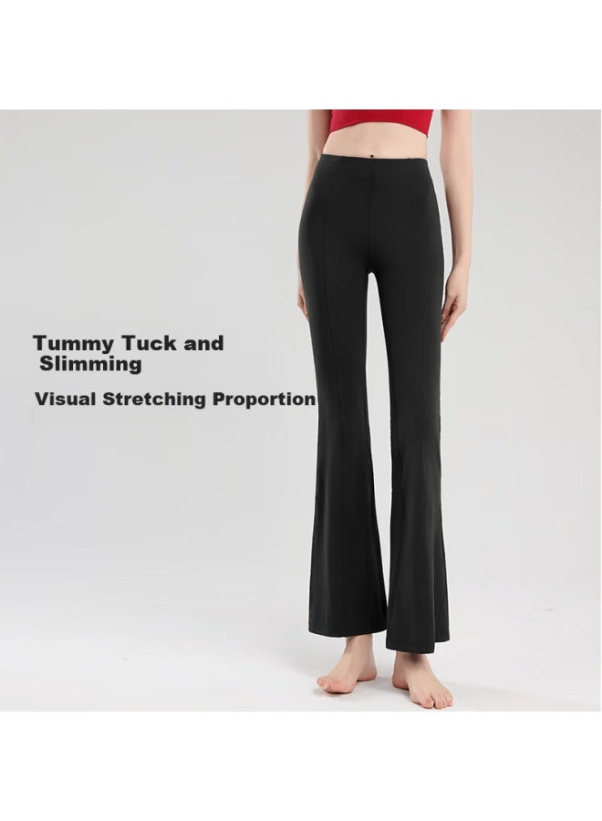 Liberal Free Style Women's High-waist Yoga Flared Pants Lifting Nude Feeling Slimming Sports Wide-leg Pilates Outdoor Running Fitness Bootcut Pants - Image 1