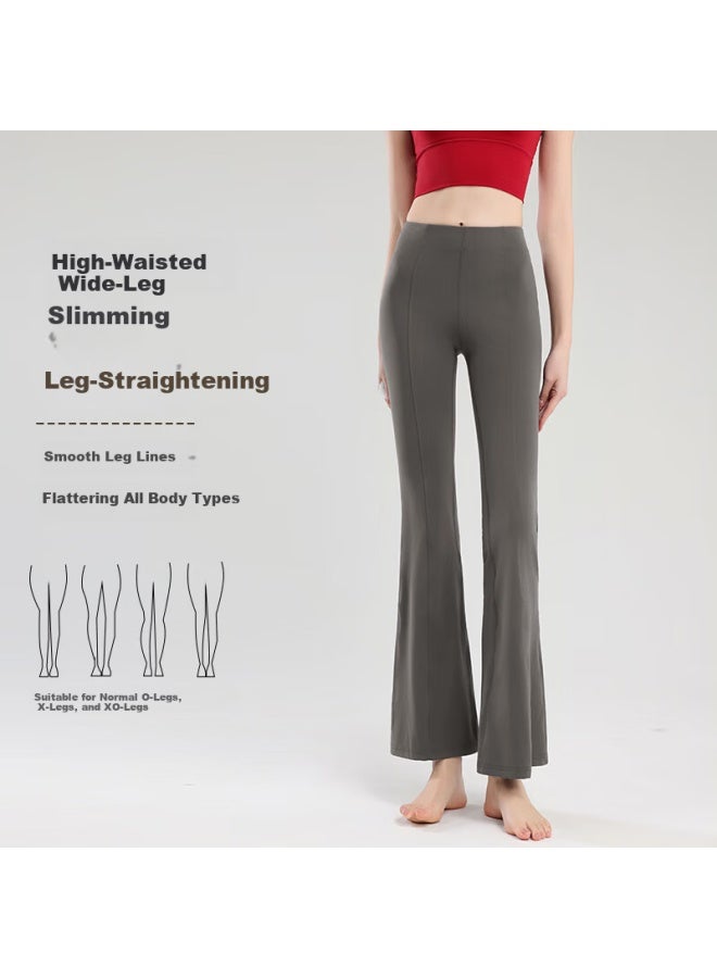 Liberal Free Style Women's High-waist Yoga Flared Pants Lifting Nude Feeling Slimming Sports Wide-leg Pilates Outdoor Running Fitness Bootcut Pants - Image 3