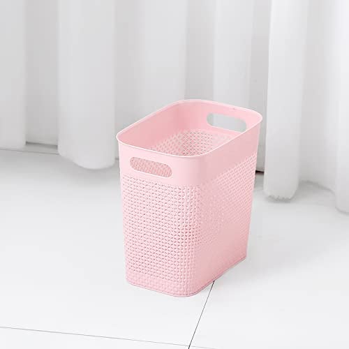 UUJOLY Plastic Trash Can Wastebasket, Garbage Container Basket for Bathrooms, Kitchens, Offices, Kids Rooms (Pink, 3 Gallon), 1 Pack - Image 3