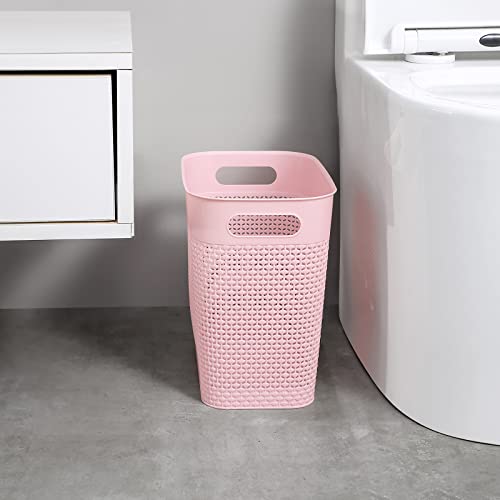 UUJOLY Plastic Trash Can Wastebasket, Garbage Container Basket for Bathrooms, Kitchens, Offices, Kids Rooms (Pink, 3 Gallon), 1 Pack - Image 4