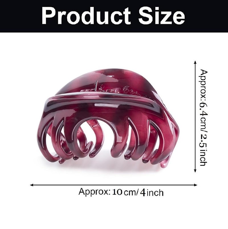 DSADKI Premium Hair Claw Clips For Thick Hair, Strong Holding Power Claw Hair Clamps Delicate Hair Grip for Women and Girls (Wine Red - 1pcs) - Image 2