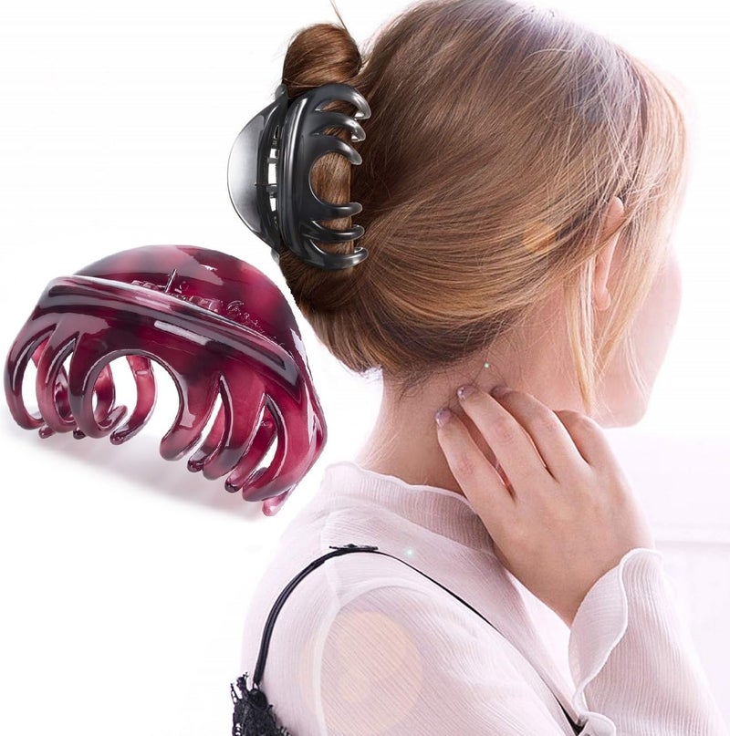 DSADKI Premium Hair Claw Clips For Thick Hair, Strong Holding Power Claw Hair Clamps Delicate Hair Grip for Women and Girls (Wine Red - 1pcs) - Image 3