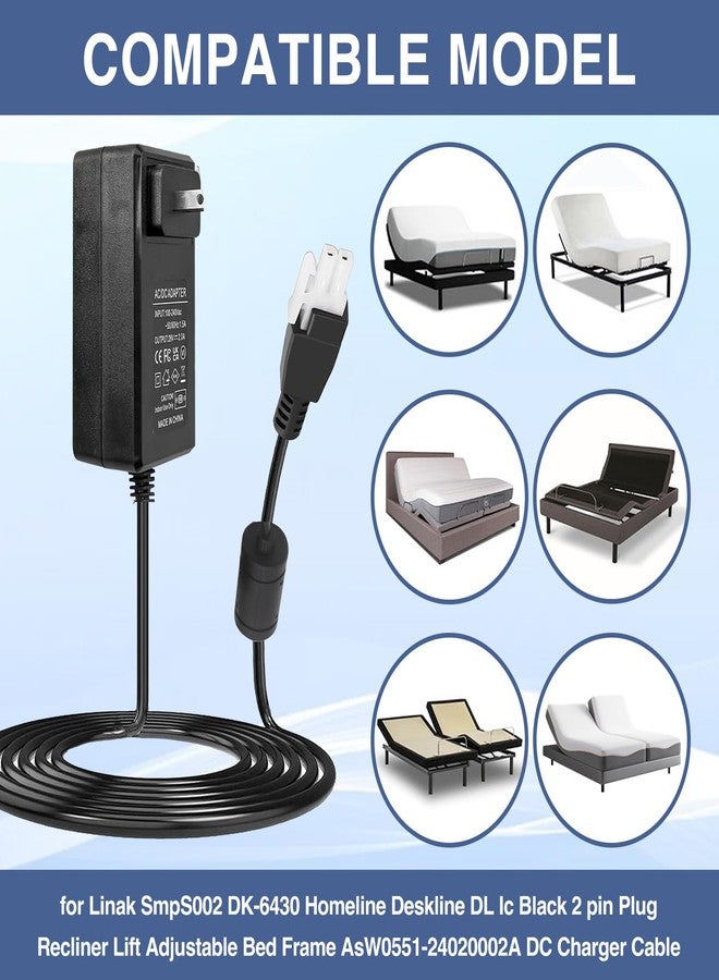Ousaly 24V Power Adapter for SMPS002 Homeline Deskline Adjustable Bed Frame, Compatible with Leggett & Platt and Beautyrest Adjustable Bed Base - Image 2