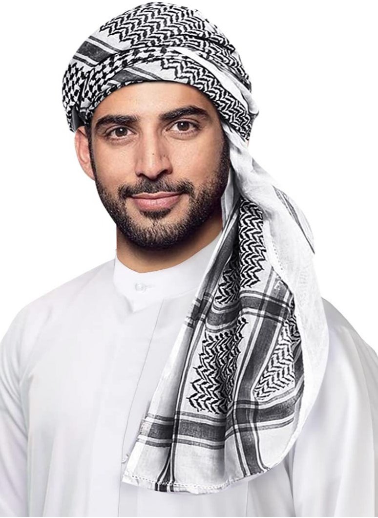 Generic Men s Hijab Headscarf Islam Hijab Mens Neckerchief Scarf Islamic Arabic Head Cap Muslim Clothing Scarf Summer Turban Headwear Head Wraps Black  - Image 2