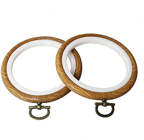 Longdex Embroidery Hoop Ring 2PCS 4 Inch Round Embroidery Hoop Cross Stitch Display Circle Frames for Sewing and Ornaments - Image 1