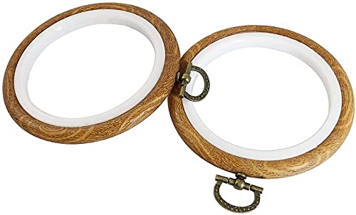 Longdex Embroidery Hoop Ring 2PCS 4 Inch Round Embroidery Hoop Cross Stitch Display Circle Frames for Sewing and Ornaments - Image 2