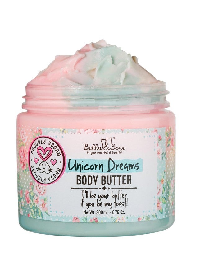 Bella and Bear كريم زبدة الجسم من Bella & Bear Unicorn Dreams للعناية بالبشرة، نباتي، خالٍ من القسوة، مرطب ومرطب للبشرة، جميع أنواع البشرة - Image 1